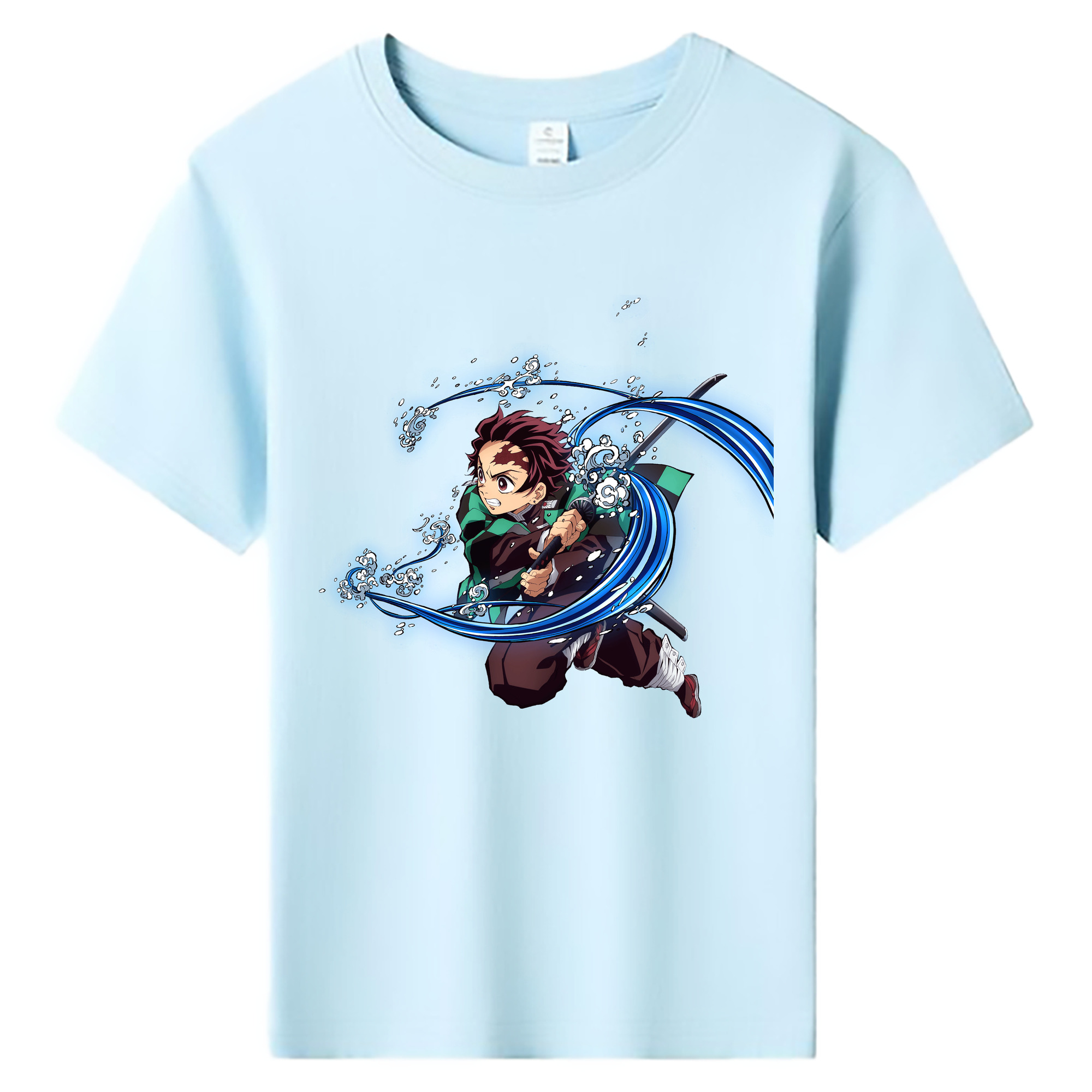 （画像用） 鬼滅の刃 竈門 炭治郎／かまど たんじろう Kamado Tanjirou 綿100％キッズTシャツ（フロントプリント）